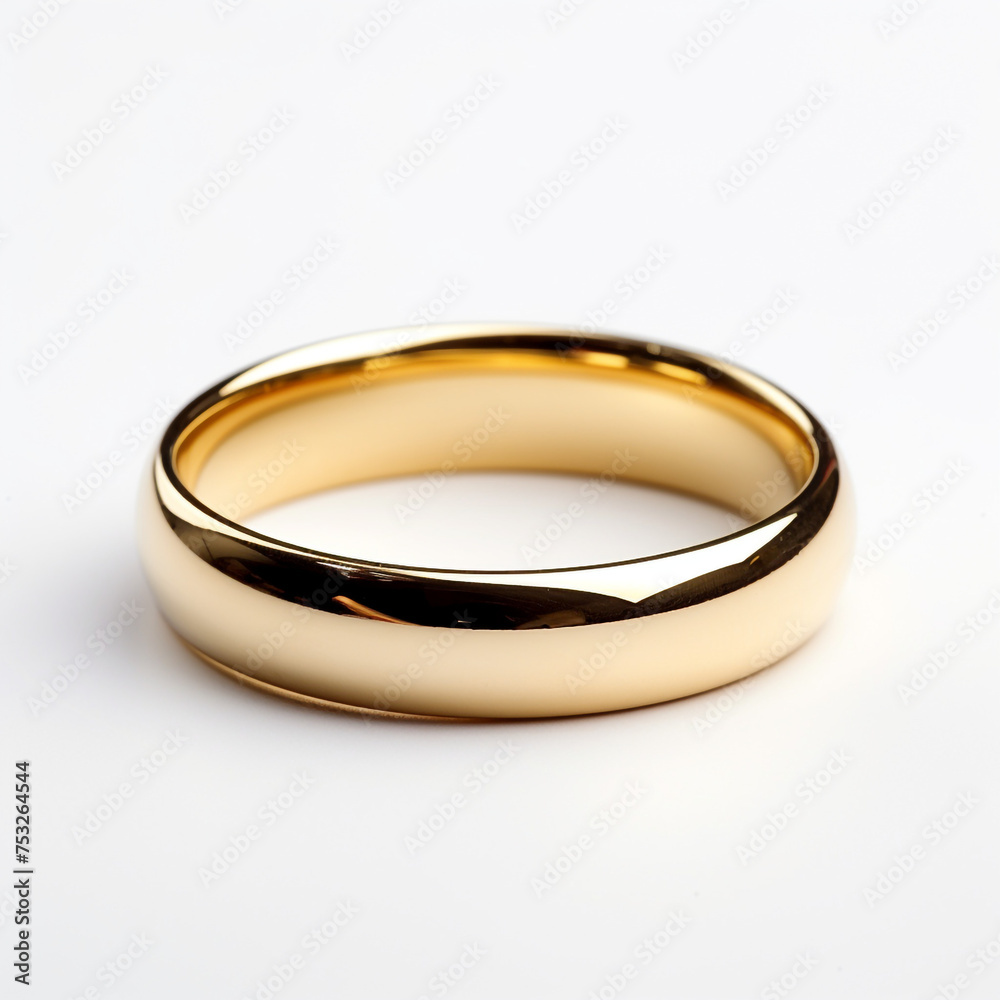 photo of a gold wedding ring on a white background сreated with Generative Ai photo of a gold wedding ring on a white background сreated with Generative Ai