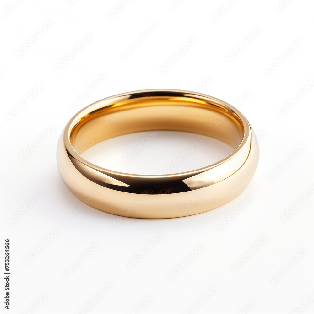 photo of a gold wedding ring on a white background сreated with Generative Ai photo of a gold wedding ring on a white background сreated with Generative Ai