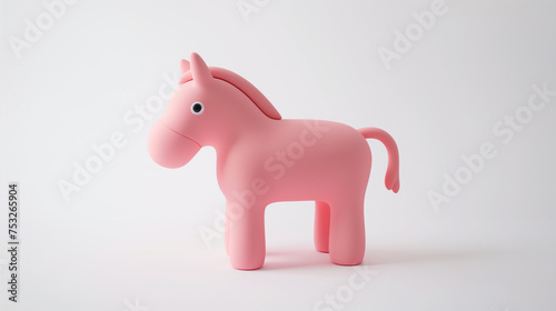 Cavalo fofo no estilo kawaii isolado no fundo branco