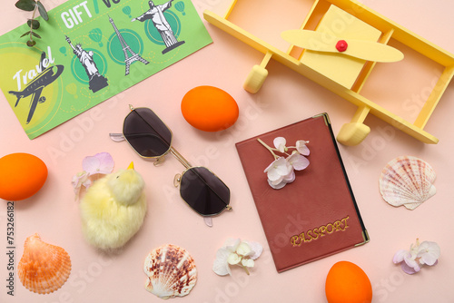 Toy plane with passport, su...