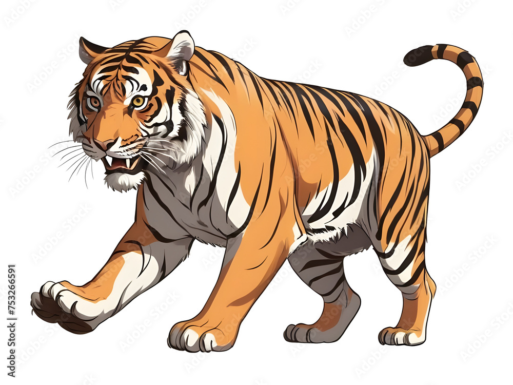 Obraz premium A tiger on a white background
