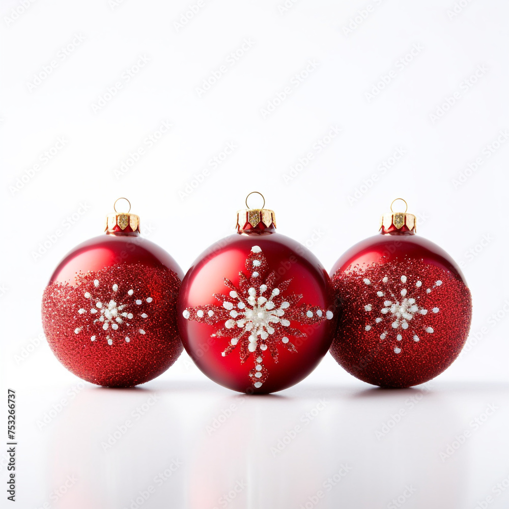 photo of Christmas tree decorations on a white background сreated with Generative Ai photo of Christmas tree decorations on a white background сreated with Generative Ai