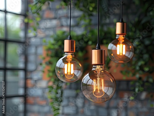 Elegant Hanging Light Bulb - Stunning Lamp Suspended Gracefully - Sleek Design and Soft Illumination Creating Ambiance of Warmth and Sophistication