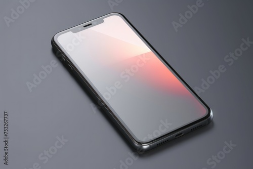 Smartphone with green screen isolated on background. 3D illustration. 3d illustration. Smartphone Mockup for Designers. Mockup. Chroma key. Blank screen