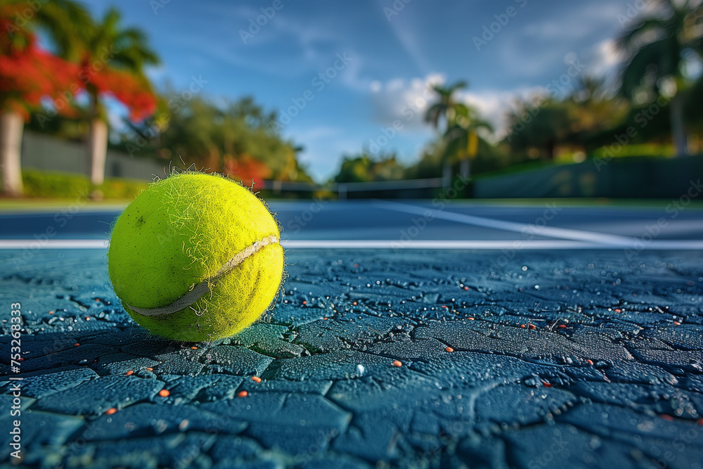 Tenis ball on the tenis court