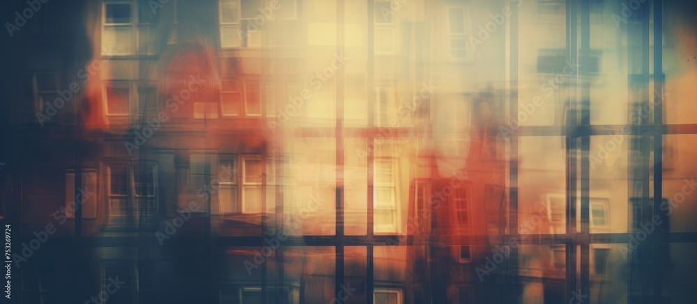 Naklejka premium Blurred urban abstract background with vintage window effect