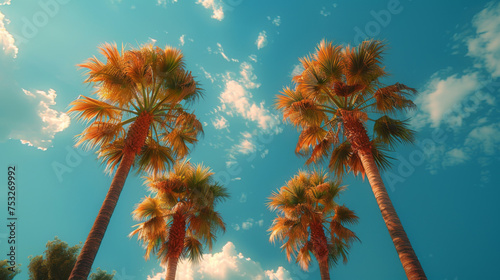 Redeo Los Angeles Vintge Palm Trees Vintage - clear summer skies.