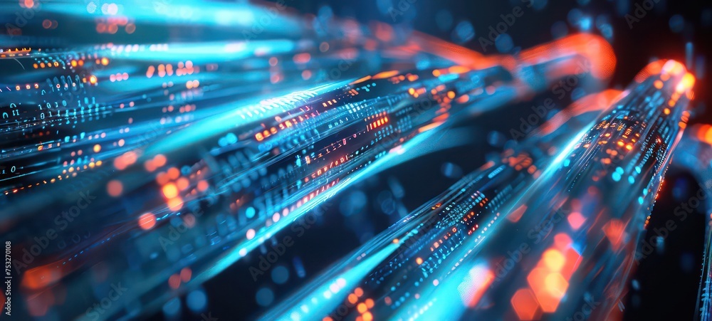 Fiber optics used to send data darting past computer circuit board