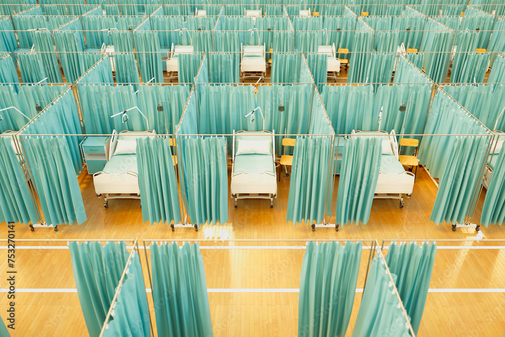 Comprehensive Temporary Emergency Hospital Ward with Privacy Curtains