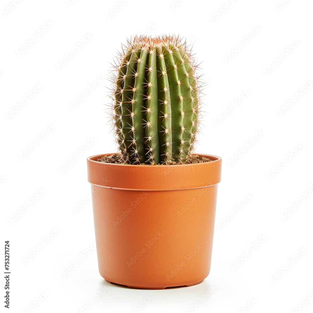 cactus in a pot on a white background сreated with Generative Ai cactus in a pot on a white background сreated with Generative Ai