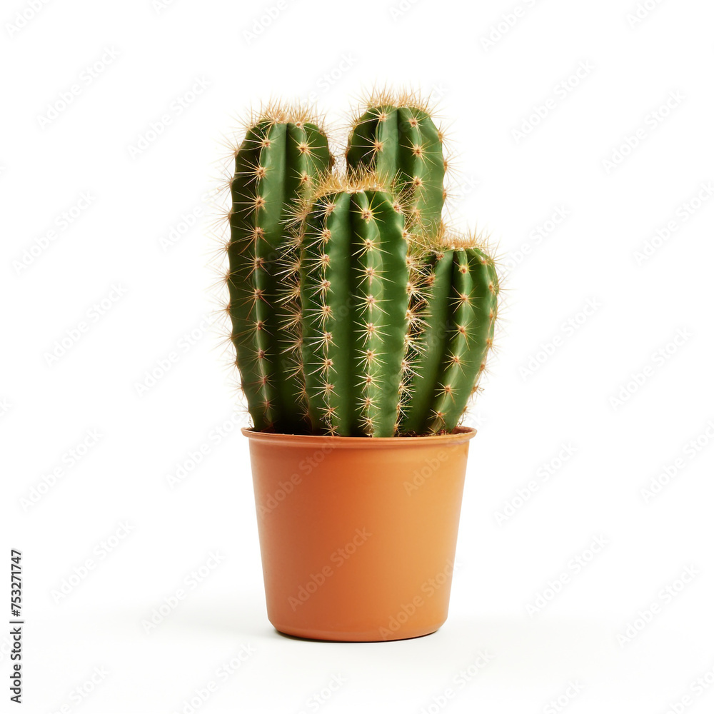 cactus in a pot on a white background сreated with Generative Ai cactus in a pot on a white background сreated with Generative Ai