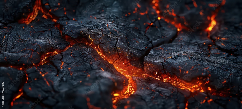 Red Yellow lava flame background, really hot lava on rock
