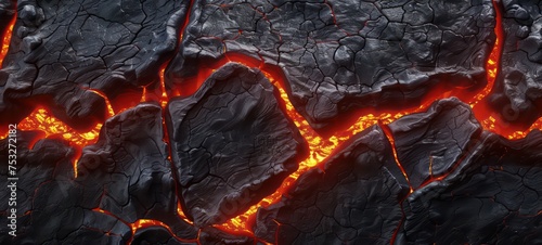 Red Yellow lava flame background, really hot lava on rock