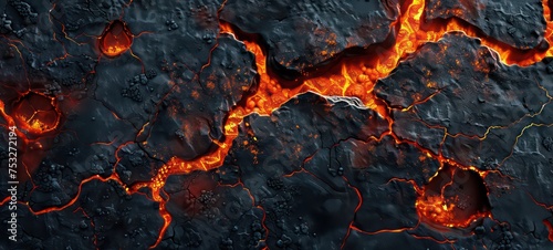 Red Yellow lava flame background, really hot lava on rock