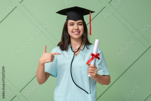 Happy female medical studen...