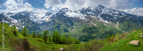 Panoramic view of East Alpes at the Ferleiten area in Austria