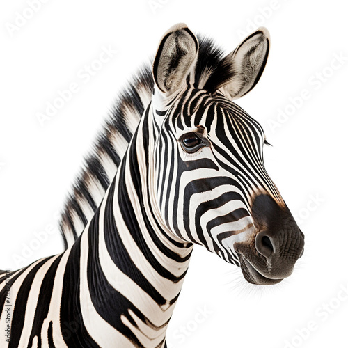 photo of a zebra on a white background   reated with Generative Ai