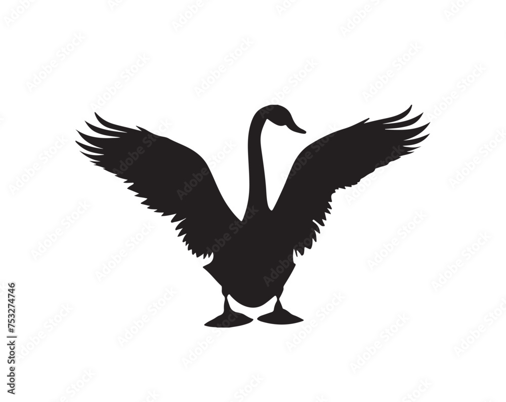 Fototapeta premium flying flamingo silhouette vector on a white background