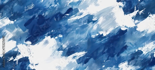 Seamless pattern background of a painter abstract painting featuring a blue and white background