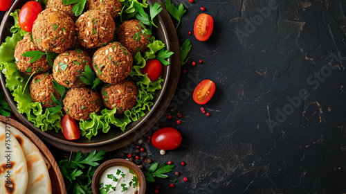 Falafel, with copy space