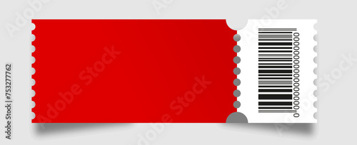 blank ticket template. Concert ticket, lottery coupons. Vector coupon 10 eps.