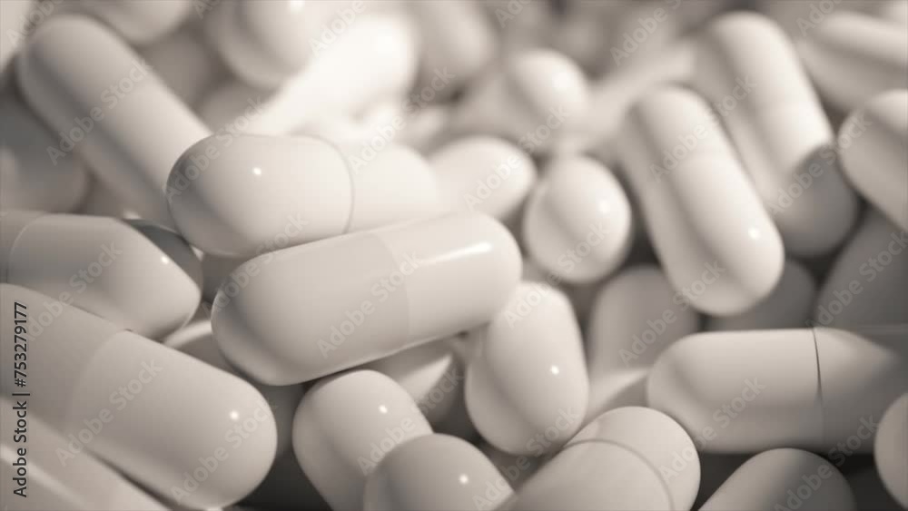 Monochromatic pile of capsules with a matte finish, suitable for grayscale medical animation. Monochromatic pile of capsules with a matte finish, suitable for grayscale medical animation.