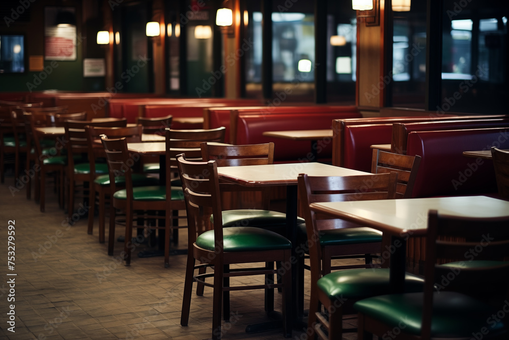 Empty chairs in a restaurant