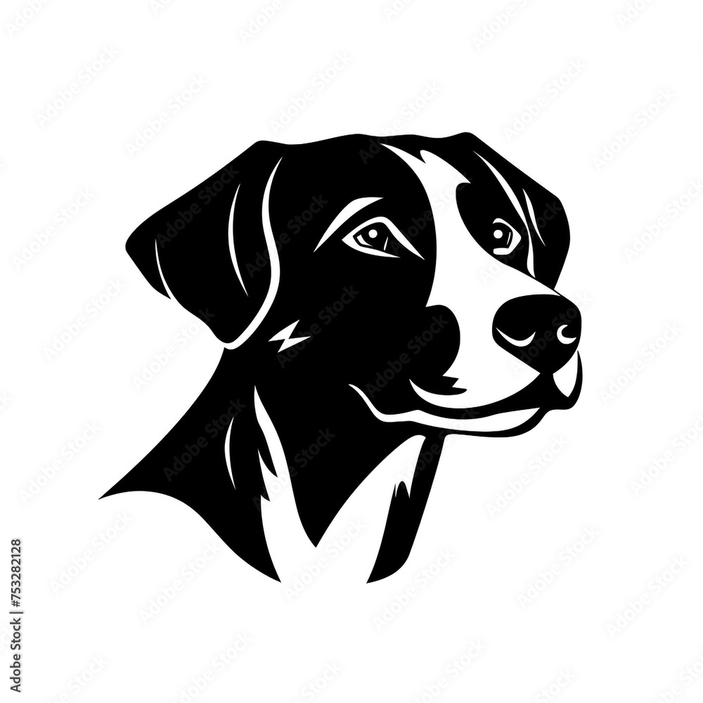dog black icon on a white background in minimalism сreated with Generative Ai dog black icon on a white background in minimalism сreated with Generative Ai