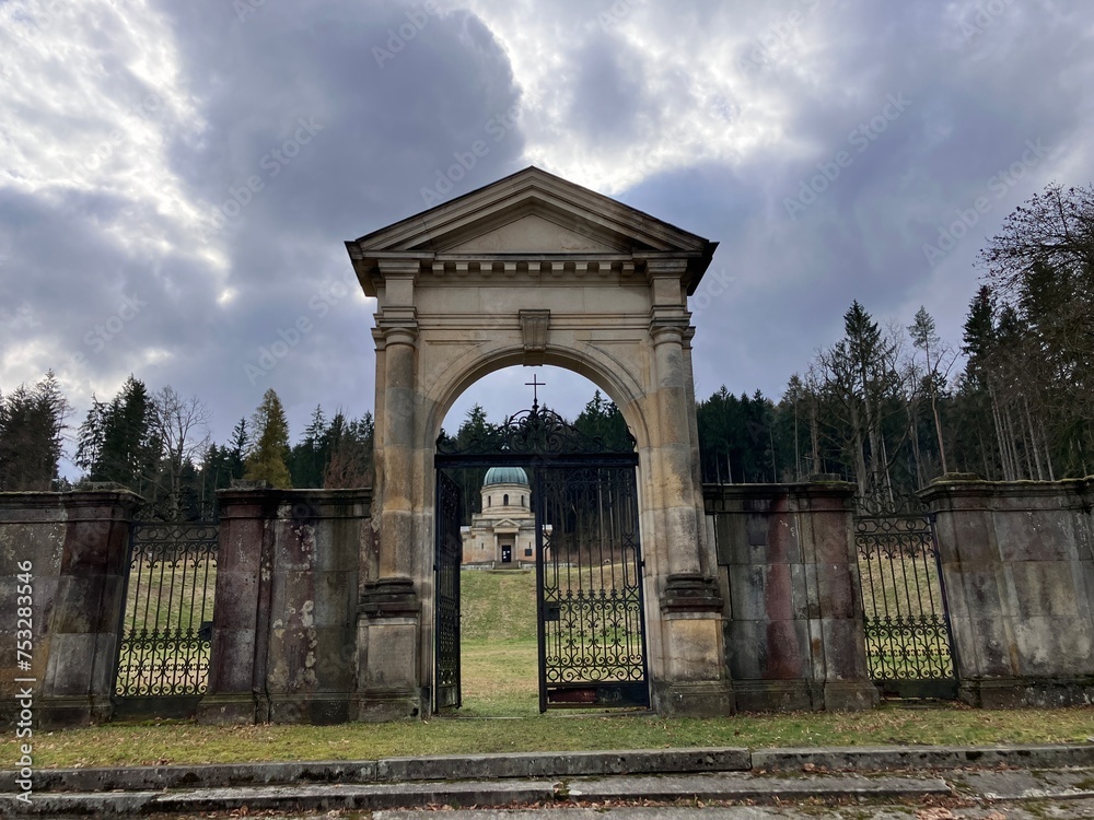 Sobotin, Czech 6 March 2024: mausoleum of the Klain family,