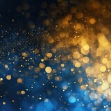 Blue and Gold Abstract Bokeh Background: New Year's Eve Celebration Sparkle