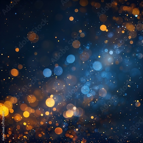 Blue and Gold Abstract Bokeh Background  New Year s Eve Celebration Sparkle