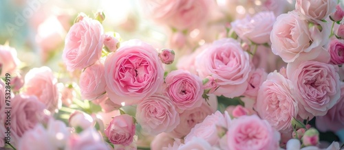 Delicate fragrance of pink roses and mini blossoms