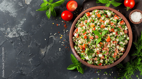 Tabbouleh, with copy space