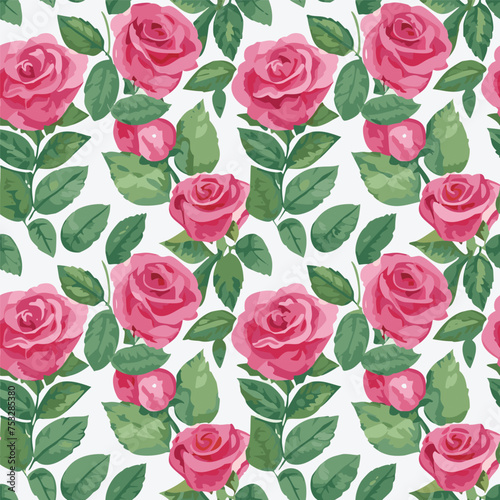 seamless pattern with roses, universal hand drawn floral template for cover. Home decor, backgrounds, cards. Children abstract and floral design in doodle style. Vector illustration and seamless patte