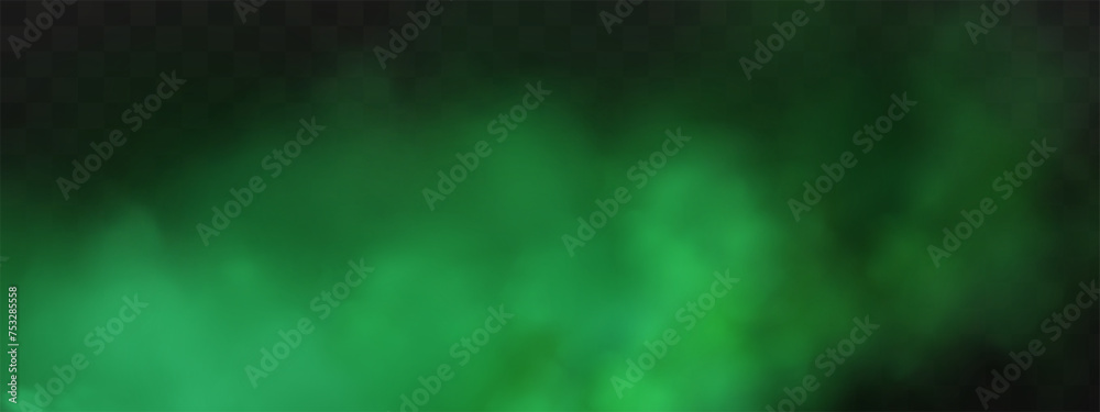Green stink bad smell, smoke or poison gases,chemical toxic vapour.Vector realistic set of stench breath or sweat odor isolated on transparent checkered background.
 - obrazy, fototapety, plakaty 