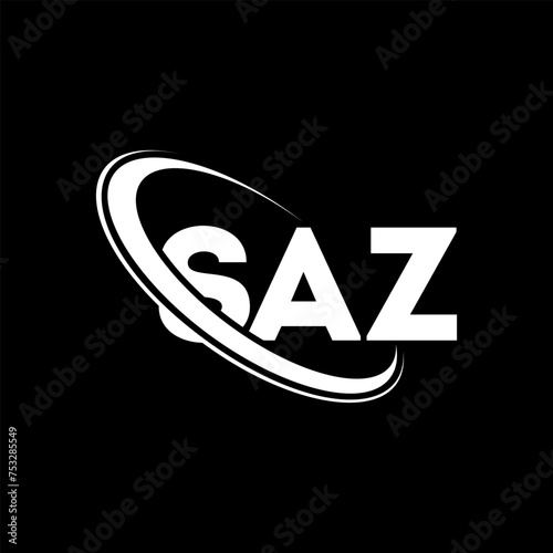 SAZ logo. SAZ letter. SAZ letter logo design. Intitials SAZ logo linked with circle and uppercase monogram logo. SAZ typography for technology, business and real estate brand.