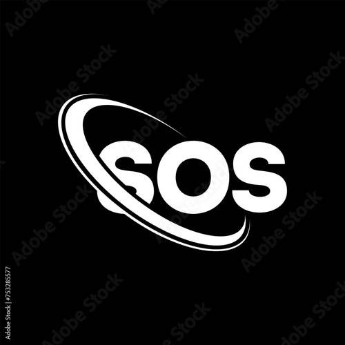 SOS logo. SOS letter. SOS letter logo design. Initials SOS logo linked with circle and uppercase monogram logo. SOS typography for technology, business and real estate brand.