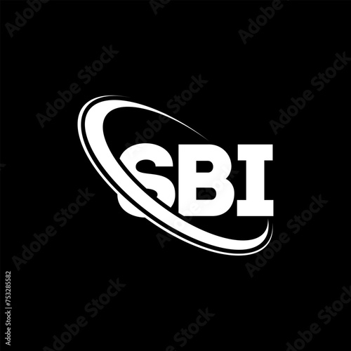 SBI logo. SBI letter. SBI letter logo design. Intitials SBI logo linked with circle and uppercase monogram logo. SBI typography for technology, business and real estate brand. photo