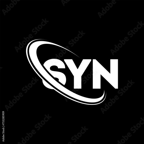 SYN logo. SYN letter. SYN letter logo design. Initials SYN logo linked with circle and uppercase monogram logo. SYN typography for technology, business and real estate brand.