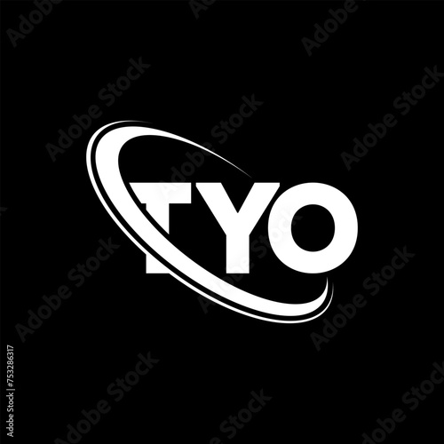 TYO logo. TYO letter. TYO letter logo design. Initials TYO logo linked with circle and uppercase monogram logo. TYO typography for technology, business and real estate brand. photo