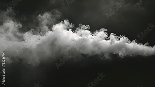 Black and white fluid smoke movement. Color Burst white smoke powder explosion fluid ink paint particles slow motion alpha matte isolated on black 4k video Abstract effect for copy space flowing photo