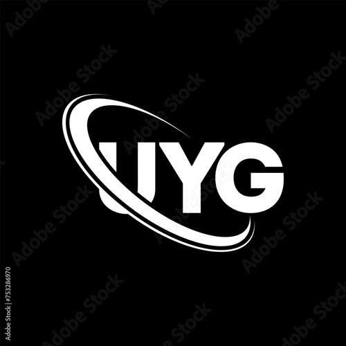 UYG logo. UYG letter. UYG letter logo design. Initials UYG logo linked with circle and uppercase monogram logo. UYG typography for technology, business and real estate brand. photo