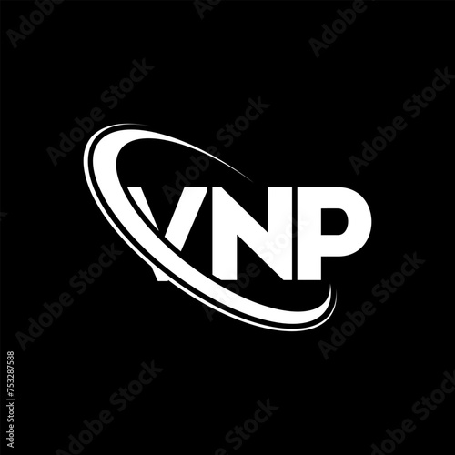 VNP logo. VNP letter. VNP letter logo design. Initials VNP logo linked with circle and uppercase monogram logo. VNP typography for technology, business and real estate brand. photo