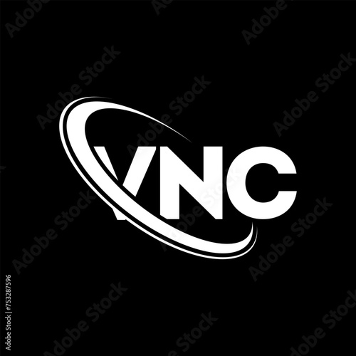 VNC logo. VNC letter. VNC letter logo design. Initials VNC logo linked with circle and uppercase monogram logo. VNC typography for technology, business and real estate brand. photo