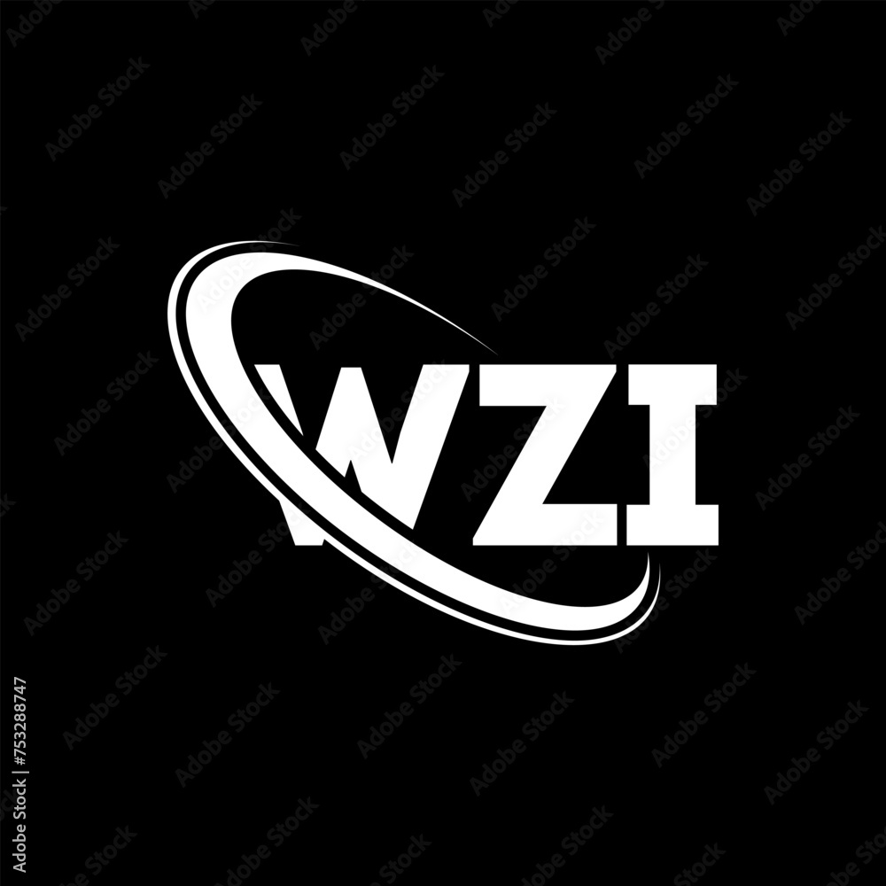 WZI logo. WZI letter. WZI letter logo design. Initials WZI logo linked with circle and uppercase monogram logo. WZI typography for technology, business and real estate brand. - obrazy, fototapety, plakaty 