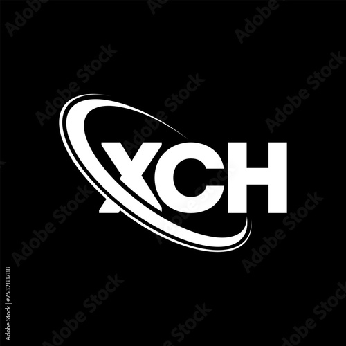 XCH logo. XCH letter. XCH letter logo design. Intitials XCH logo linked with circle and uppercase monogram logo. XCH typography for technology, business and real estate brand. photo