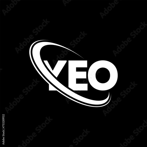 YEO logo. YEO letter. YEO letter logo design. Initials YEO logo linked with circle and uppercase monogram logo. YEO typography for technology, business and real estate brand. photo