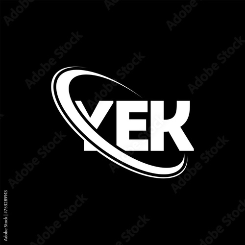 YEK logo. YEK letter. YEK letter logo design. Initials YEK logo linked with circle and uppercase monogram logo. YEK typography for technology, business and real estate brand. photo