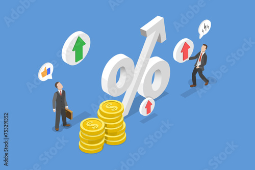 3D Isometric Flat Vector Illustration of Market Analysis, Business or Startup Success