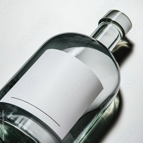 Bottle of vodka or water concept with label mockup template